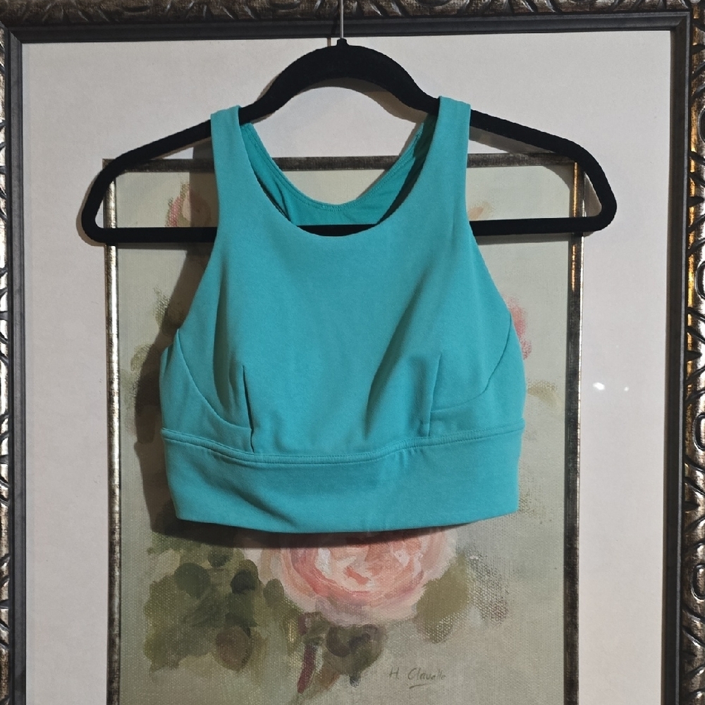 #233. lululemon Wunder Train Longline Bra - Medium Support.C/D Cup. Teal EUC - Picture 6 of 8